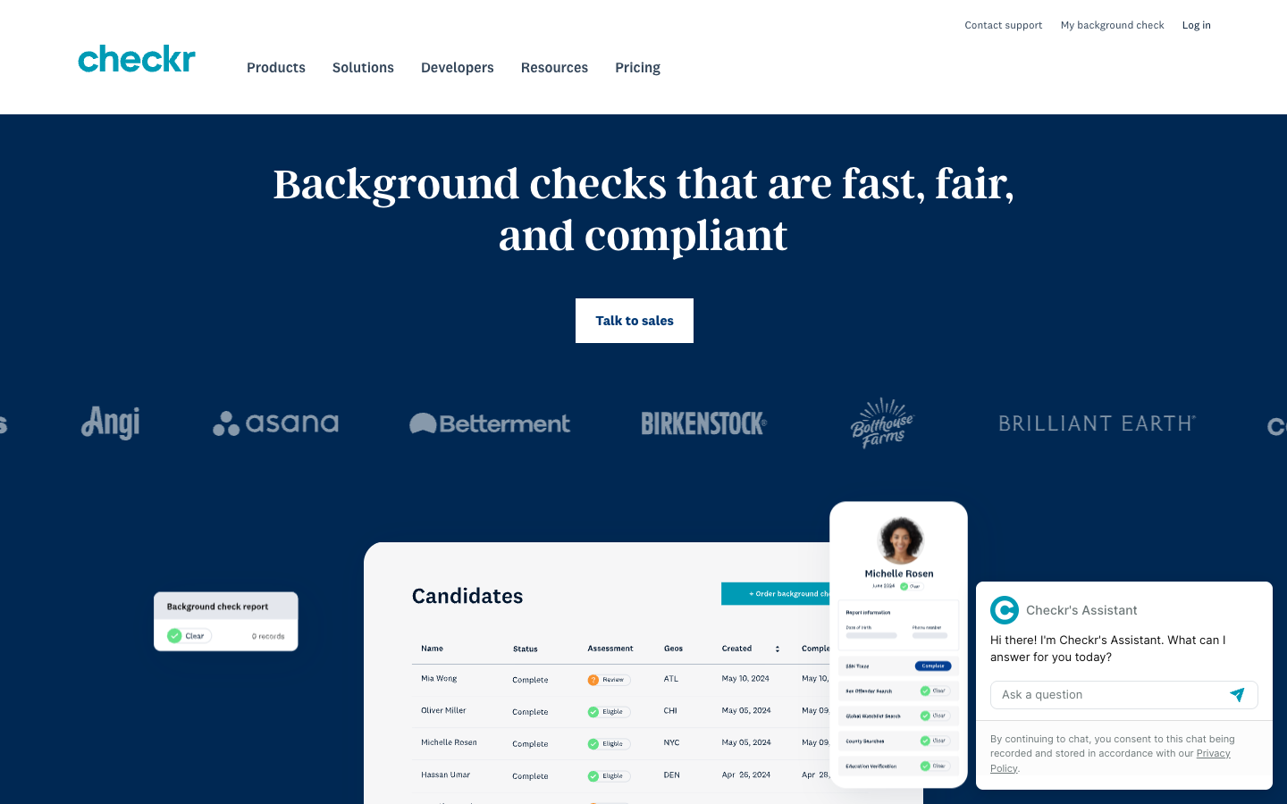 Checkr — Industry-Specific Copy After
