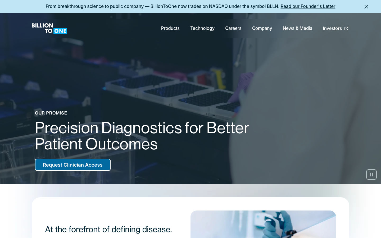 BillionToOne — Outcome vs Technical Copy After