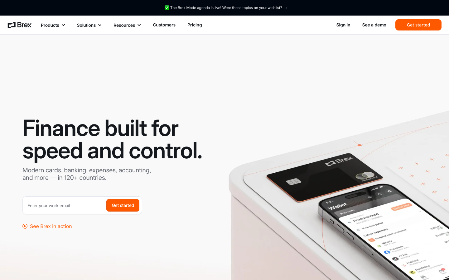 Brex — Headline Personalization Before